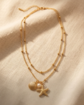 Double-Strand Gold Sea and Pearl Necklace #13