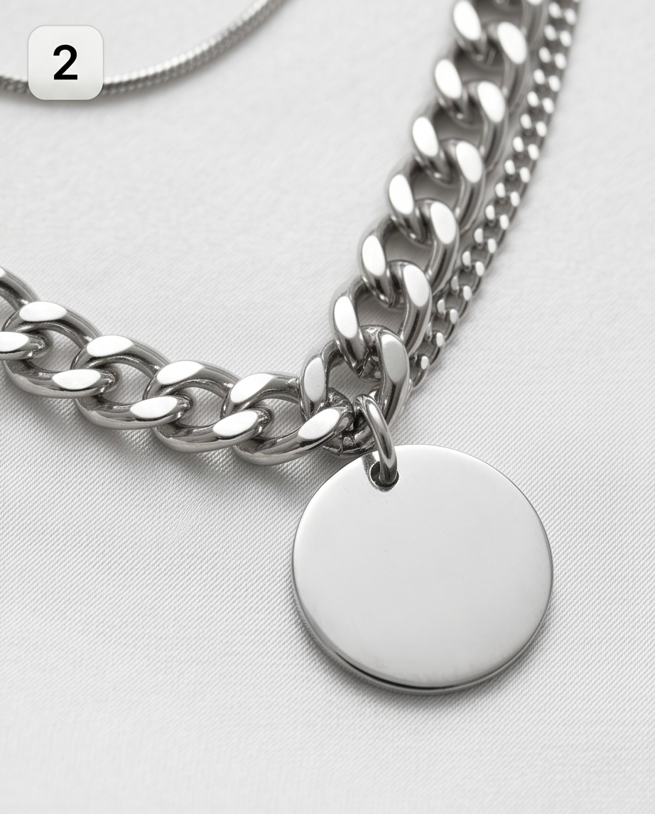 Triple-Strand Silver Necklace #8