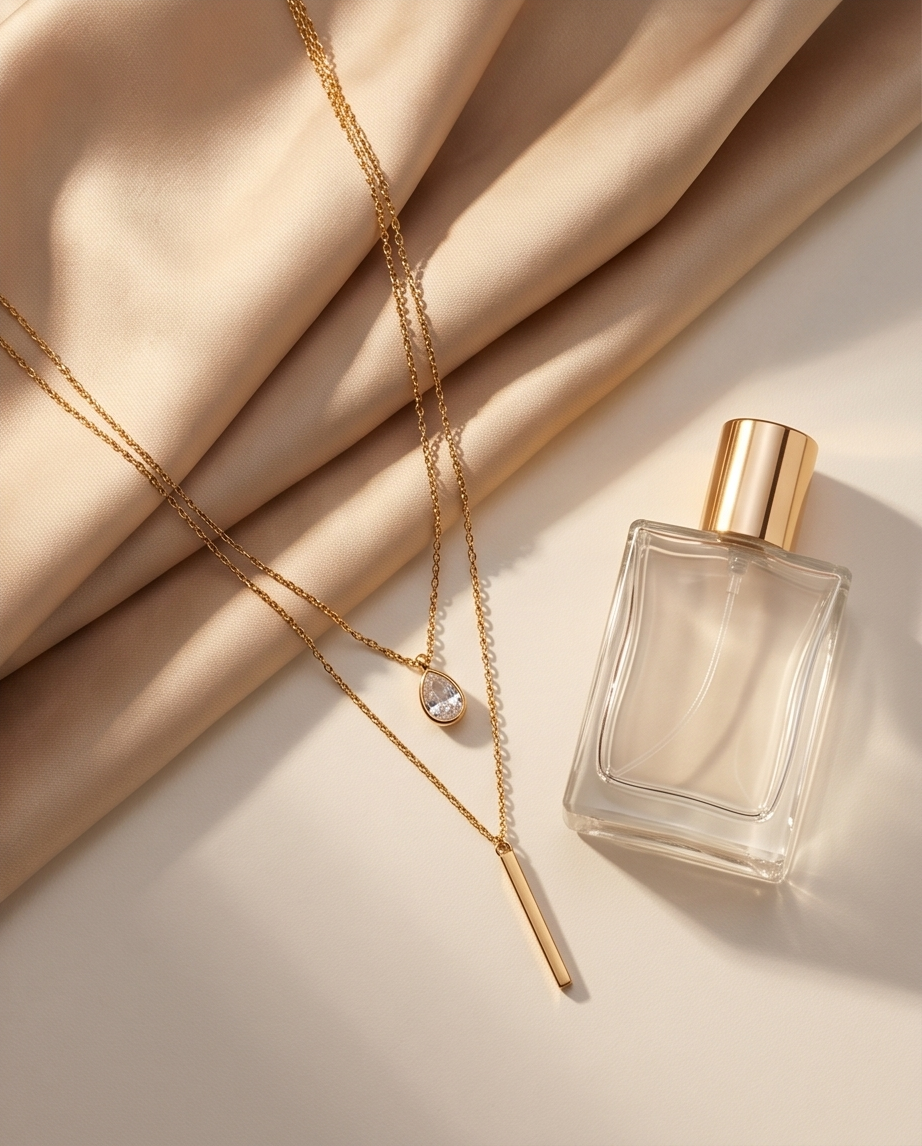 Double-Strand Gold Bar Necklace #3