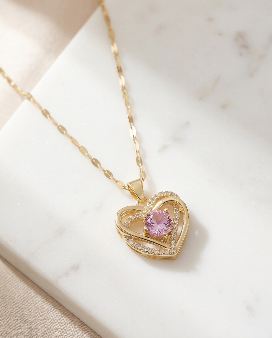 Gold Heart Necklace #55