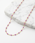 Gold Purple Bead Necklace