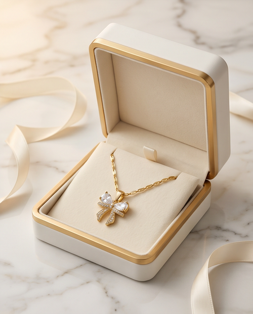 Gold Bow Necklace