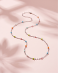 Silver Multi-colored Bead Necklace #29