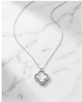 Silver White Clover Necklace #11